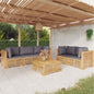 3 Piece Garden Lounge Set With Cushions Solid Wood Teak