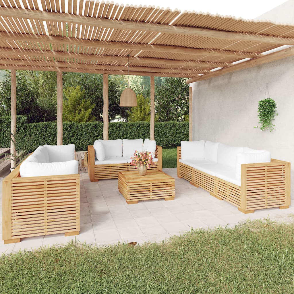 3 Piece Garden Lounge Set With Cushions Solid Wood Teak
