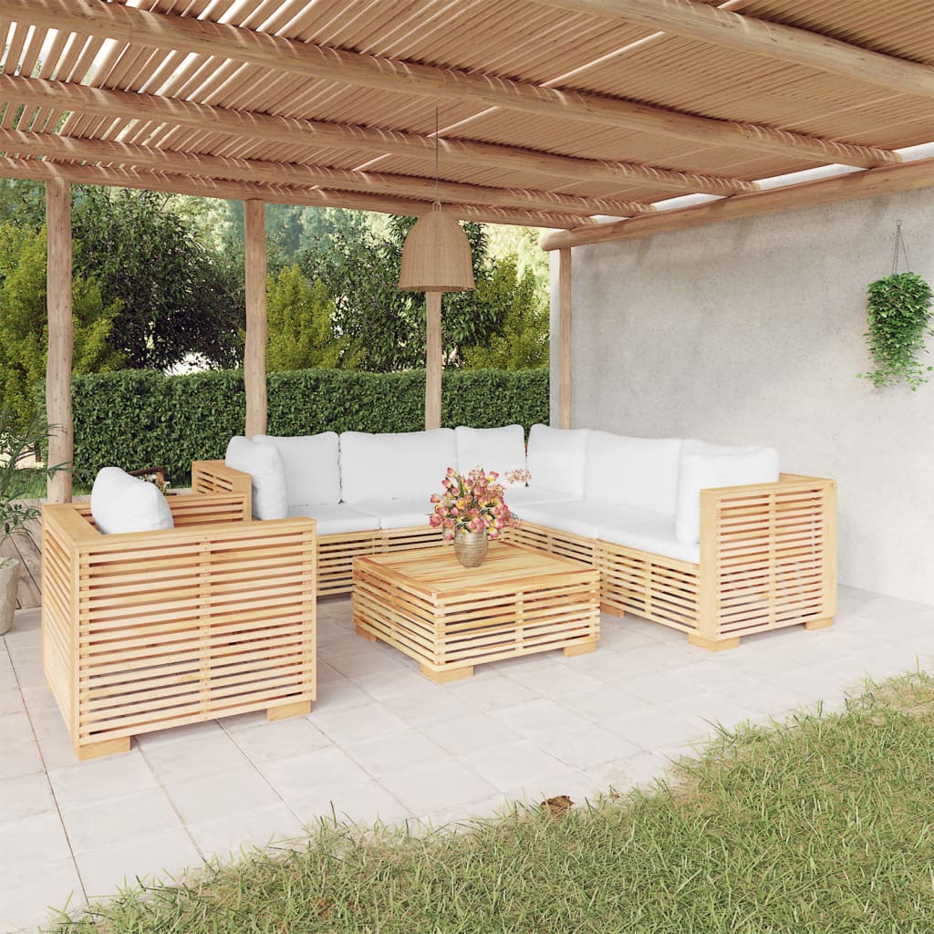 3 Piece Garden Lounge Set With Cushions Solid Wood Teak