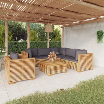 3 Piece Garden Lounge Set With Cushions Solid Wood Teak