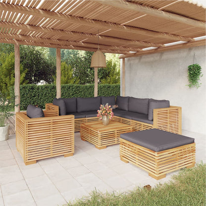 3 Piece Garden Lounge Set With Cushions Solid Wood Teak
