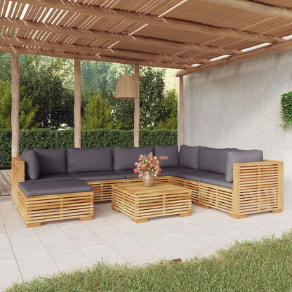 3 Piece Garden Lounge Set With Cushions Solid Wood Teak