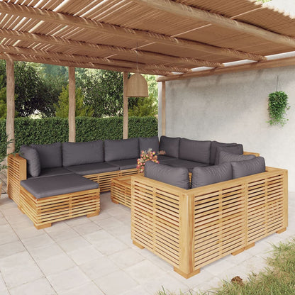 3 Piece Garden Lounge Set With Cushions Solid Wood Teak