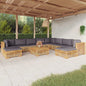 3 Piece Garden Lounge Set With Cushions Solid Wood Teak