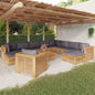 3 Piece Garden Lounge Set With Cushions Solid Wood Teak