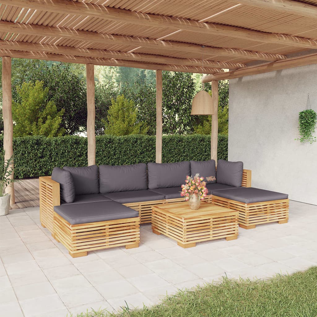 3 Piece Garden Lounge Set With Cushions Solid Wood Teak