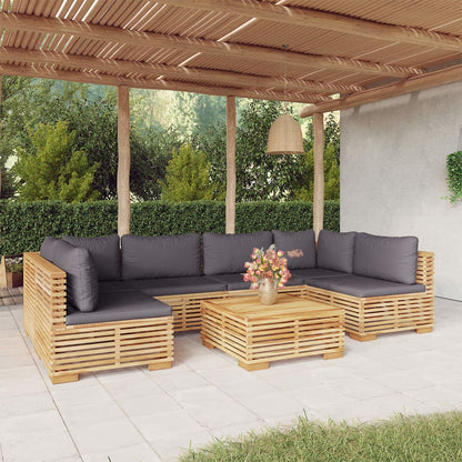 3 Piece Garden Lounge Set With Cushions Solid Wood Teak