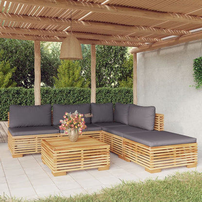 3 Piece Garden Lounge Set With Cushions Solid Wood Teak