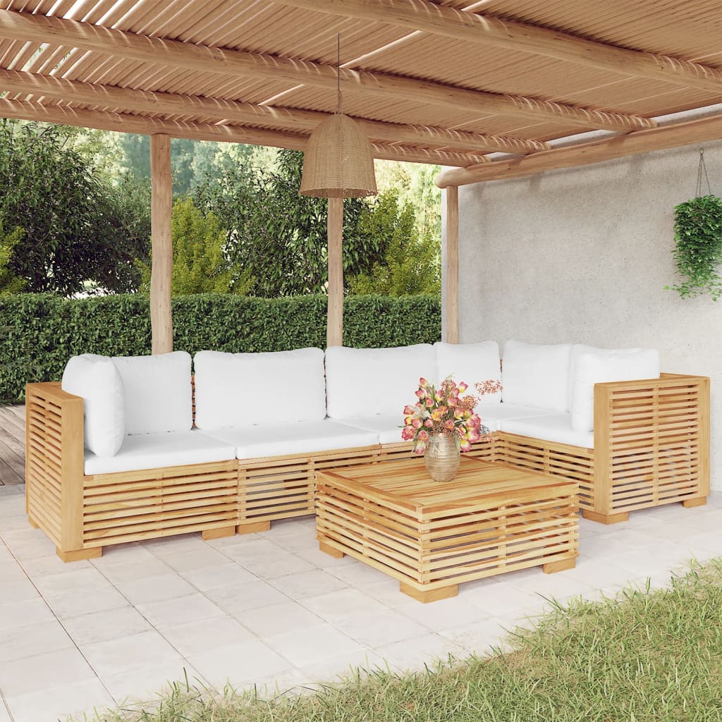 3 Piece Garden Lounge Set With Cushions Solid Wood Teak