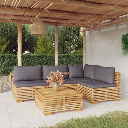 3 Piece Garden Lounge Set With Cushions Solid Wood Teak