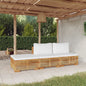 3 Piece Garden Lounge Set With Cushions Solid Wood Teak