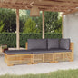 3 Piece Garden Lounge Set With Cushions Solid Wood Teak
