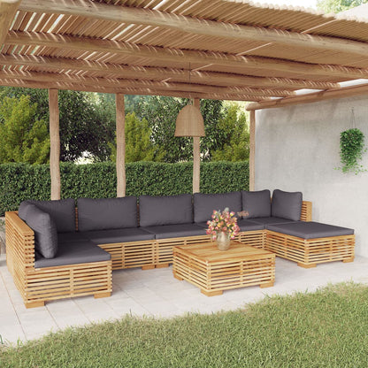 3 Piece Garden Lounge Set With Cushions Solid Wood Teak