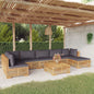 3 Piece Garden Lounge Set With Cushions Solid Wood Teak