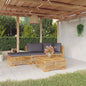 3 Piece Garden Lounge Set With Cushions Solid Wood Teak