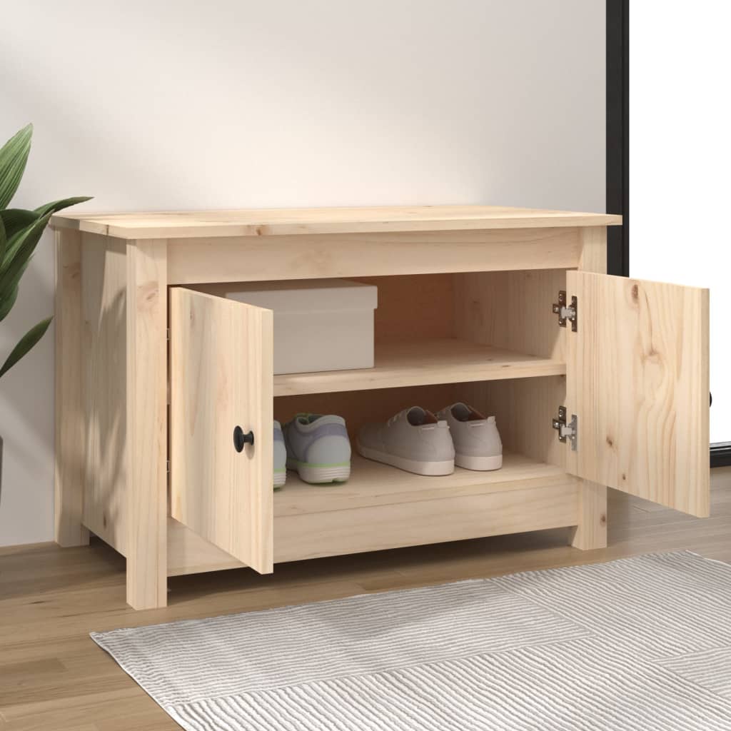 Shoe Cabinet 70X38X45.5 Cm Solid Wood Pine