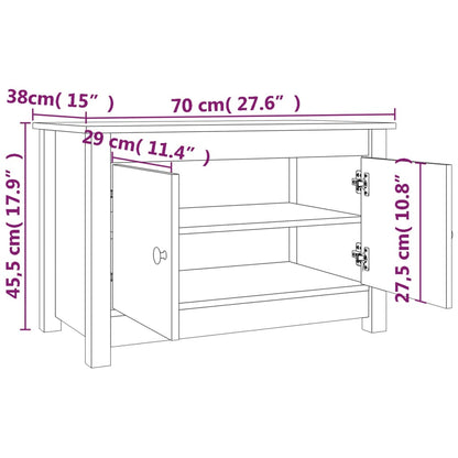 Shoe Cabinet 70X38X45.5 Cm Solid Wood Pine