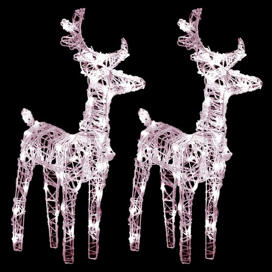Christmas Reindeers 2 Pcs 80 Leds Acrylic