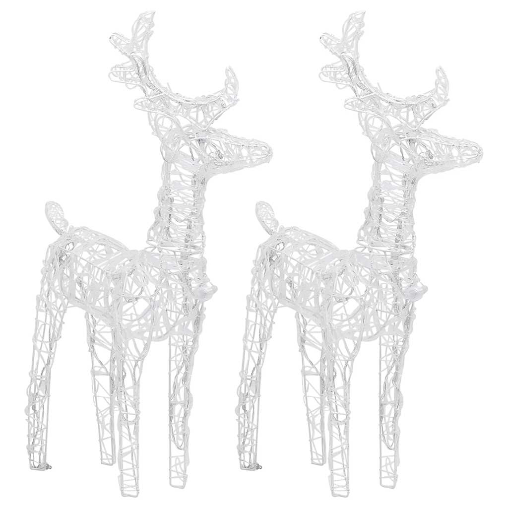 Christmas Reindeers 2 Pcs 80 Leds Acrylic
