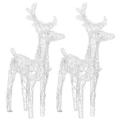 Christmas Reindeers 2 Pcs 80 Leds Acrylic