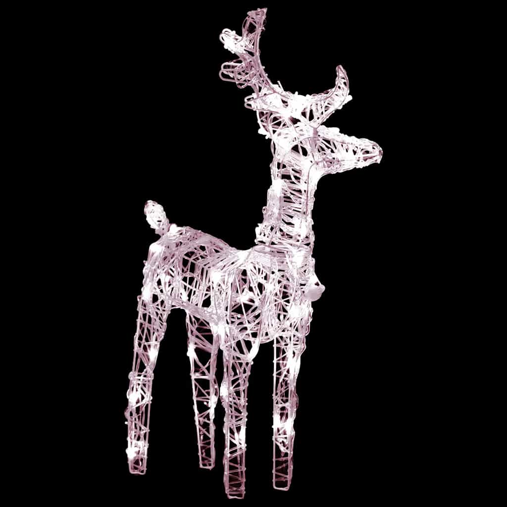 Christmas Reindeers 2 Pcs 80 Leds Acrylic