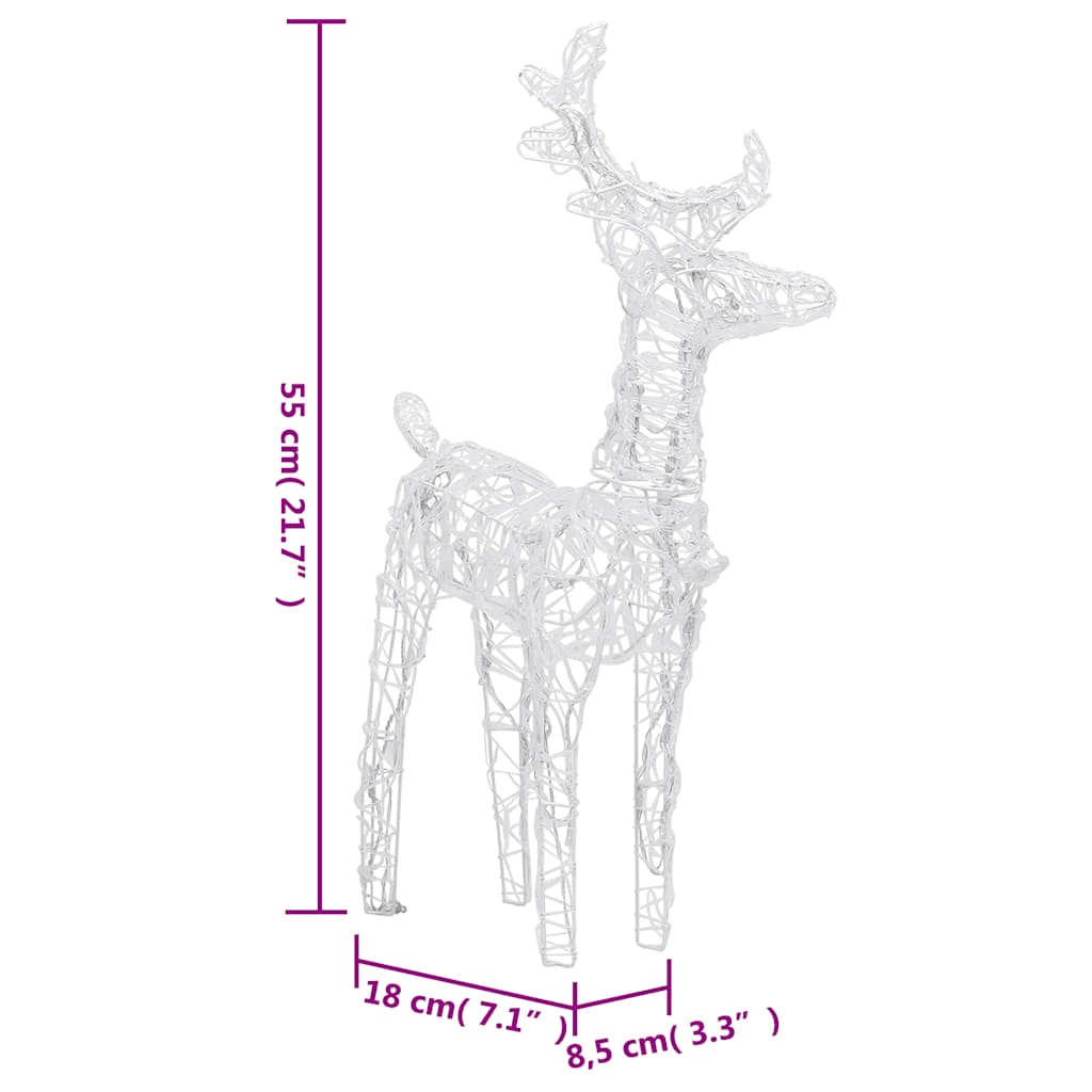 Christmas Reindeers 2 Pcs 80 Leds Acrylic