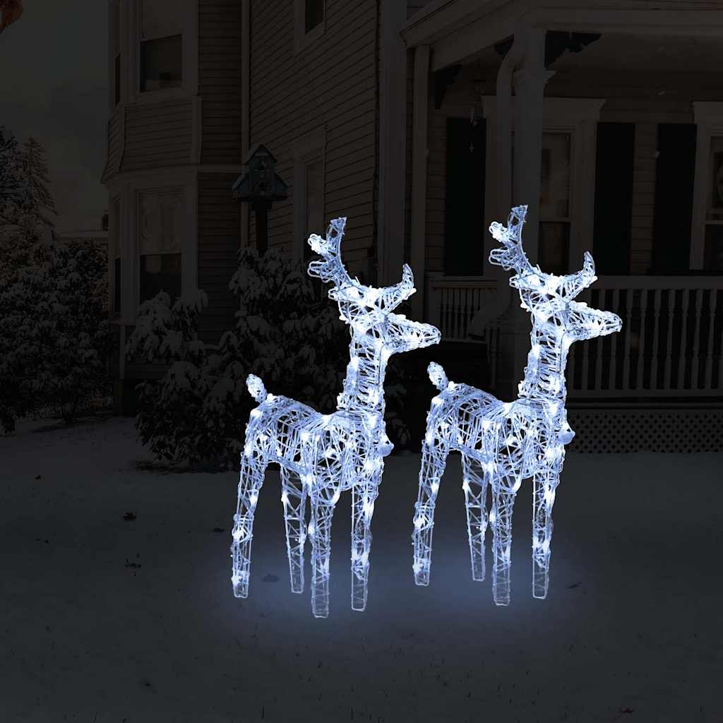 Christmas Reindeers 2 Pcs 80 Leds Acrylic
