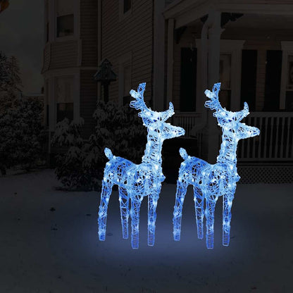 Christmas Reindeers 2 Pcs 80 Leds Acrylic