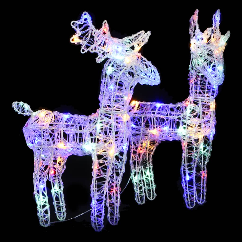 Christmas Reindeers 2 Pcs 80 Leds Acrylic