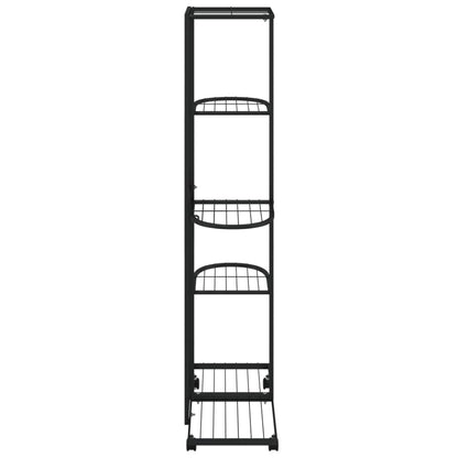 5-Floor Flower Stand With Wheels 44X23X100 Cm Iron