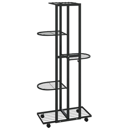 5-Floor Flower Stand With Wheels 44X23X100 Cm Iron