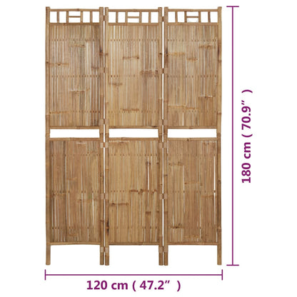 3-Panel Room Divider Bamboo