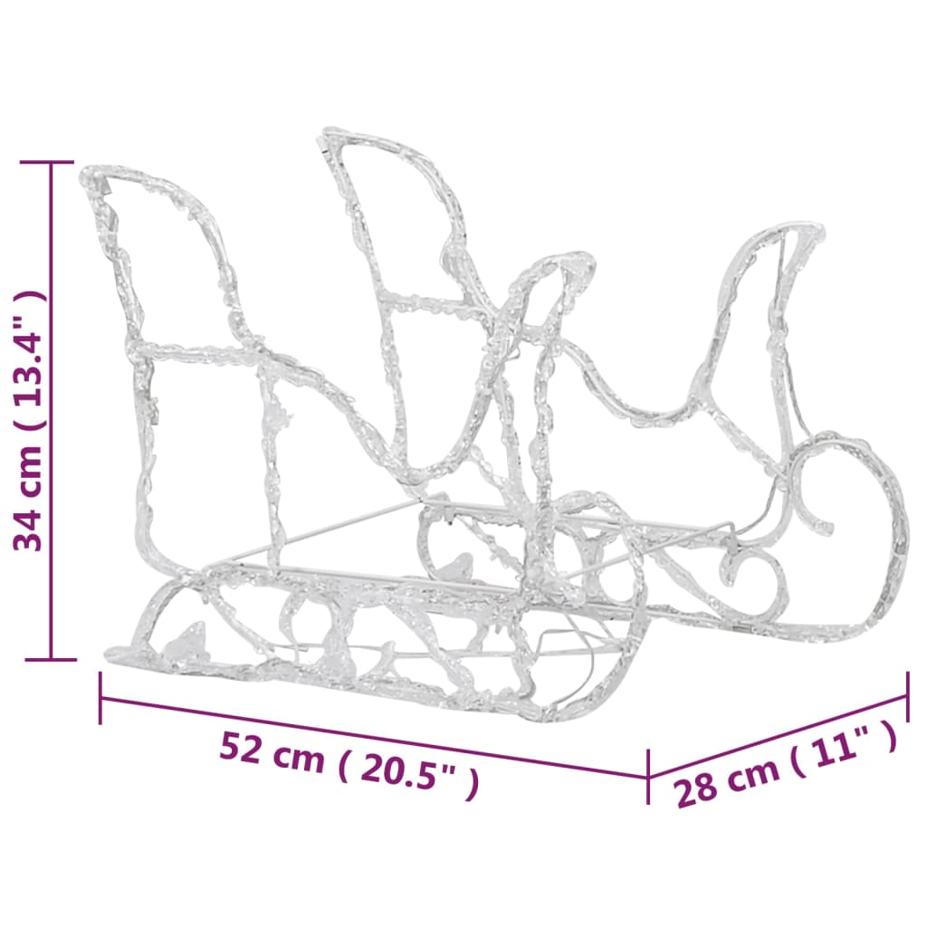 Reindeers & Sleigh Christmas Decoration 240 Leds Acrylic