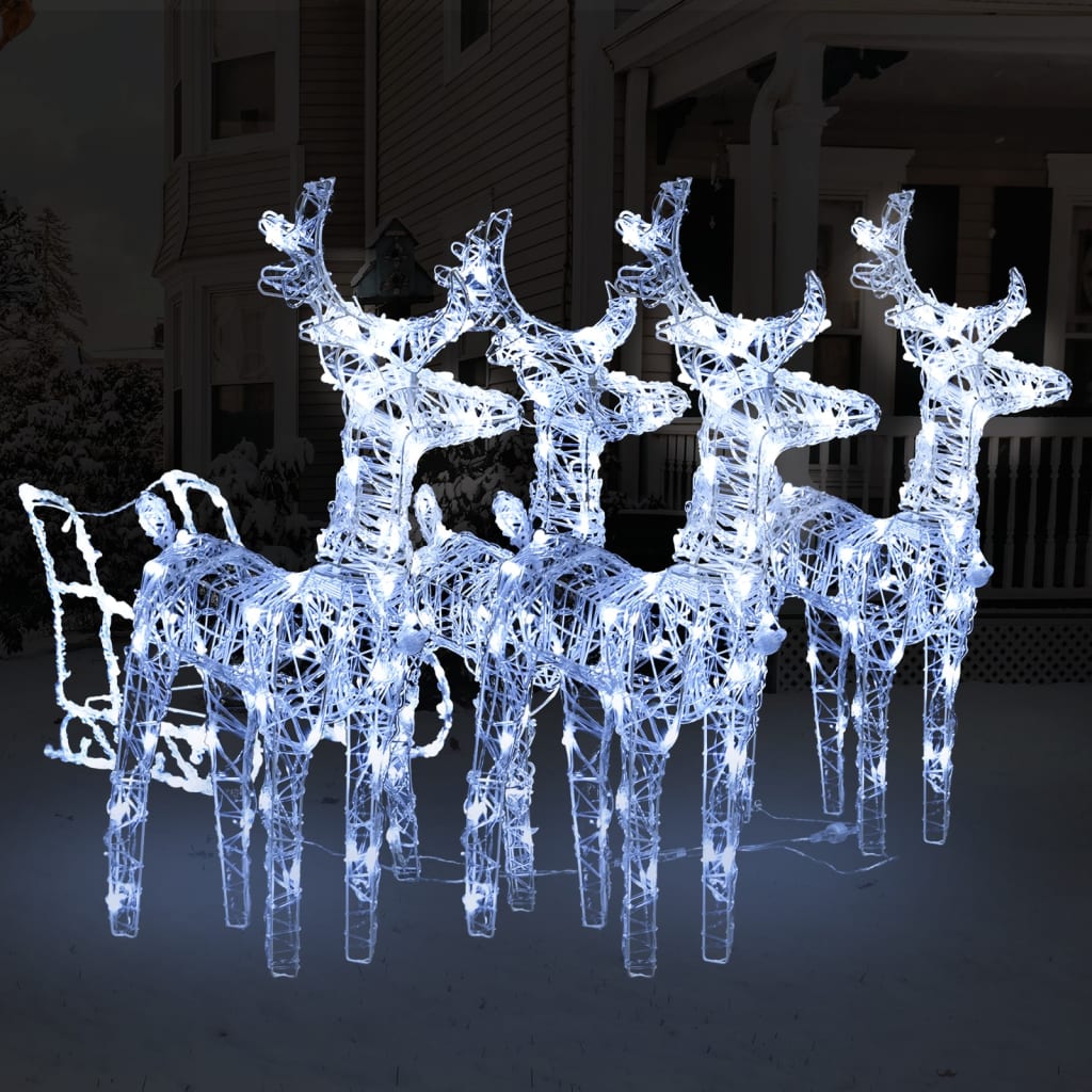 Reindeers & Sleigh Christmas Decoration 240 Leds Acrylic