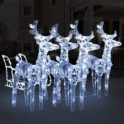Reindeers & Sleigh Christmas Decoration 240 Leds Acrylic