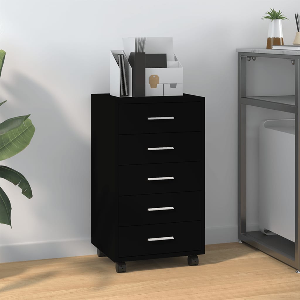 Drawer Cabinet With Castors Engineered Wood