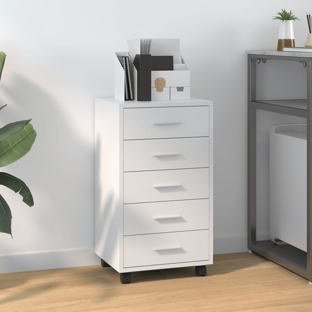 Drawer Cabinet With Castors Engineered Wood