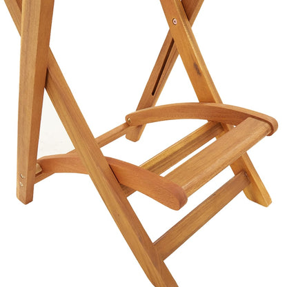 Folding Outdoor Bar Stools 2 Pcs Solid Wood Acacia