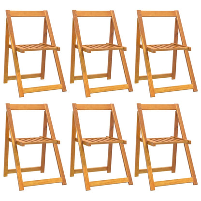 Folding Garden Chairs 6 Pcs Solid Wood Acacia
