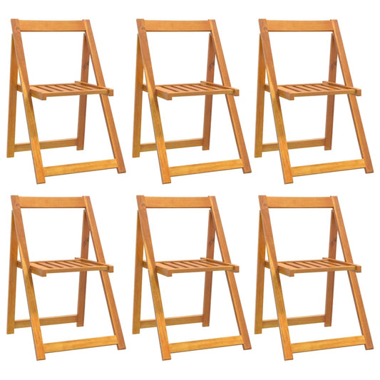 Folding Garden Chairs 6 Pcs Solid Wood Acacia