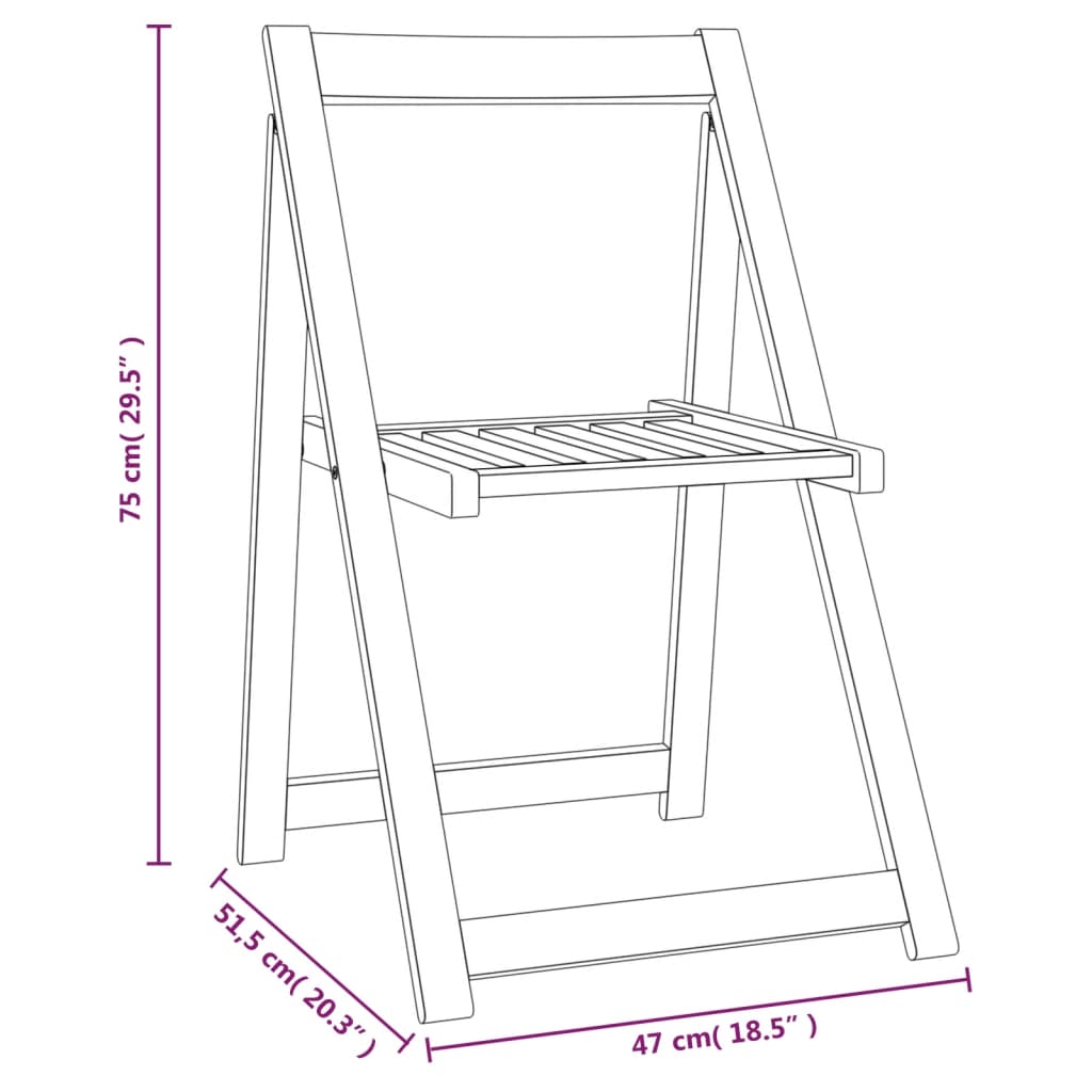 Folding Garden Chairs 6 Pcs Solid Wood Acacia