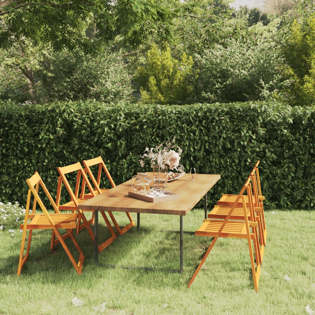 Folding Garden Chairs 6 Pcs Solid Wood Acacia