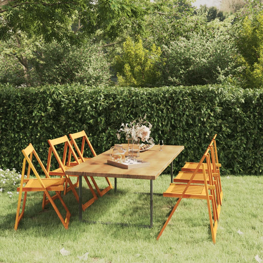 Folding Garden Chairs 6 Pcs Solid Wood Acacia