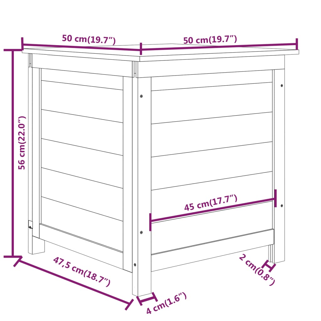 Outdoor Cushion Box Solid Wood Fir