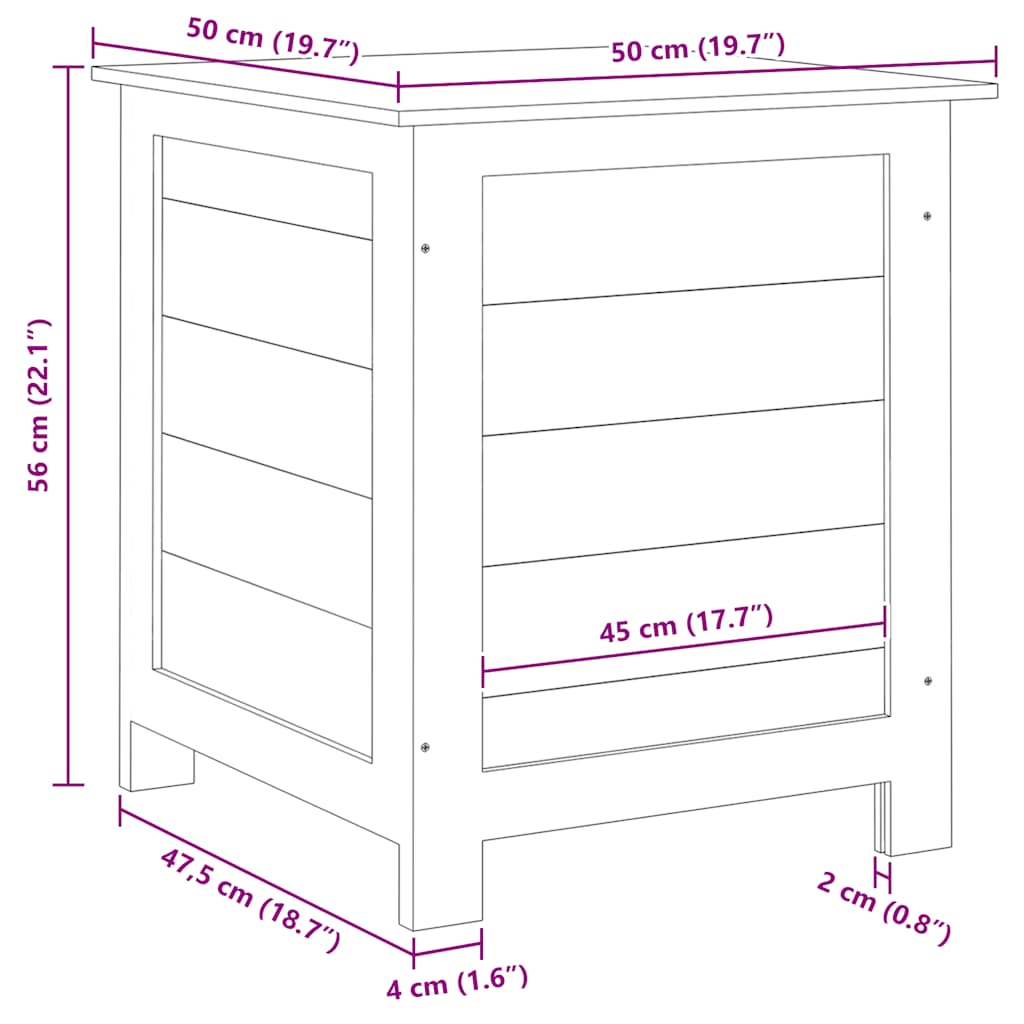 Outdoor Cushion Box Solid Wood Fir