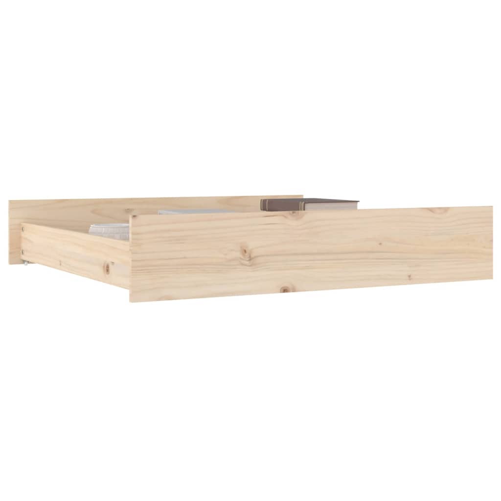 Bed Drawers 2 Pcs Solid Wood Pine