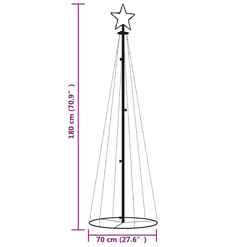 Christmas Cone Tree 108 Leds 70X180 Cm