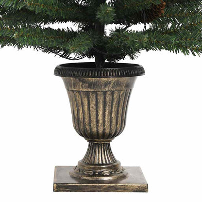 Artificial Christmas Trees 2 Pcs With Wreath, Garland And Leds