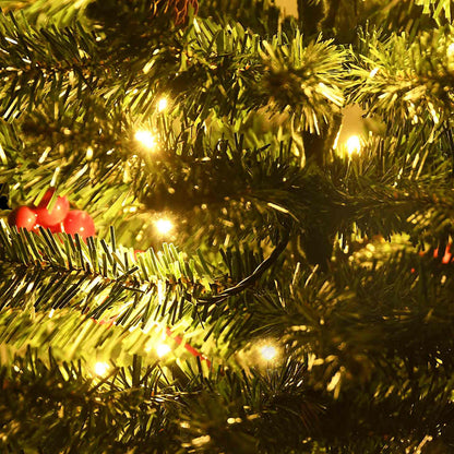 Artificial Christmas Trees 2 Pcs With Wreath, Garland And Leds