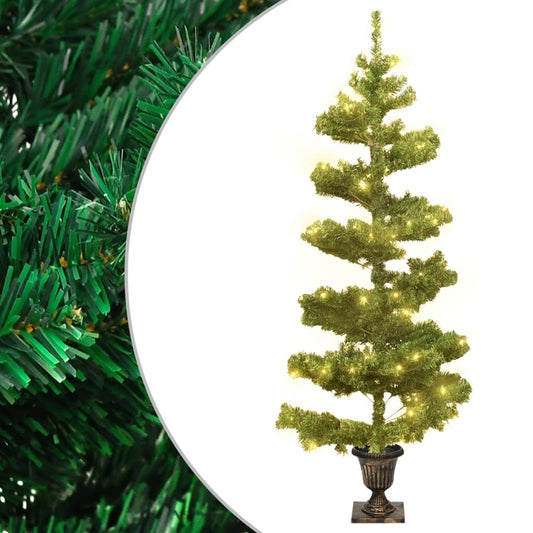 Swirl Pre-Lit Christmas Tree With Pot 120 Cm Pvc